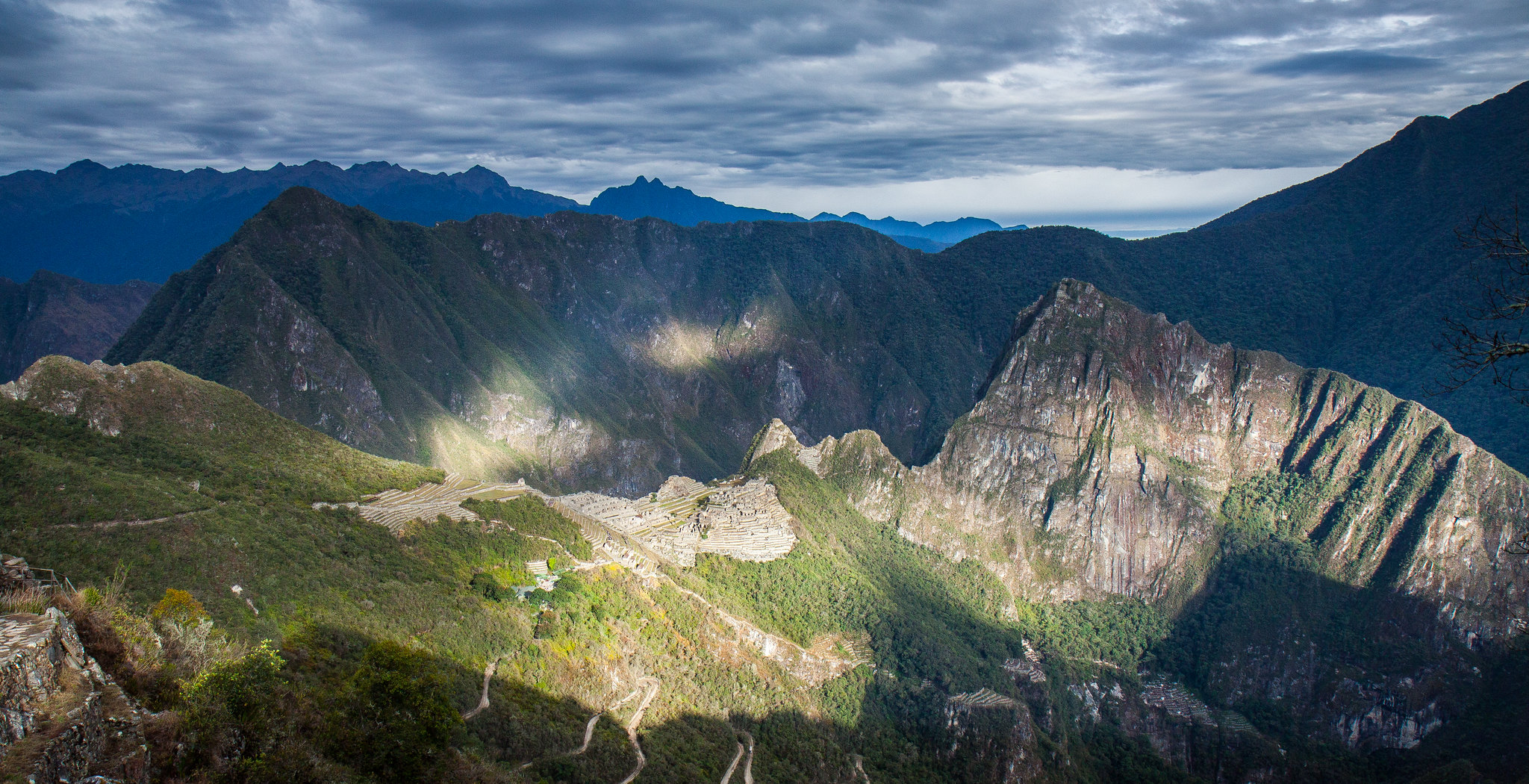 Machu picchu and Wayna Picchu view from sun gate